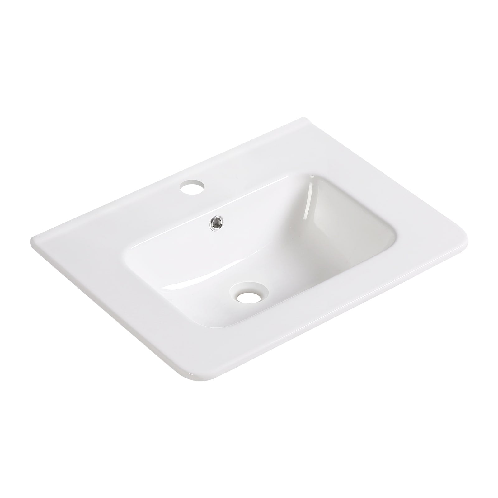 Gdfstudio Ethan Modern Ceramic Bathroom Vessel Sink With Integrated Vanity Top And Practical Countertop Design