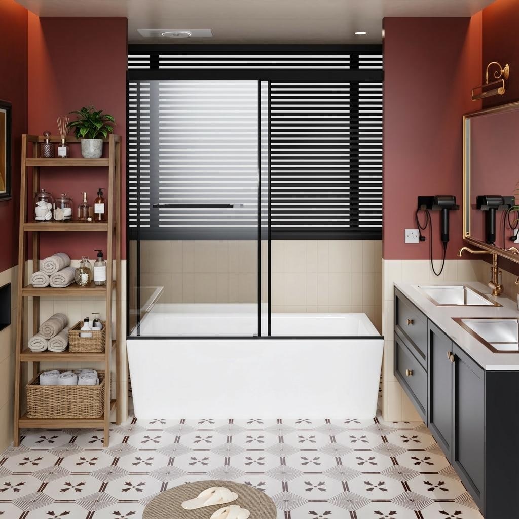 Gdfstudio Ethan Standard Frameless Sliding Shower Door With Soft Close Track And Enhanced Water Guard System