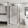 Gdfstudio Everett Modern Frameless Corner Shower Enclosure With Pivot Door And Clear Glass