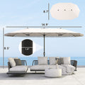 Gdfstudio Extra Large 14.9 8.7 Rectangle Patio Umbrella With Fringe And Crank Handle