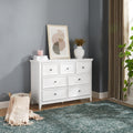 Gdfstudio Farmhouse Modern 7 Drawer Dresser Cabinet With Smooth Metal Slides And Wide Top