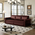 Gdfstudio Faux Leather 93.7 Chesterfield 3 In 1 Convertible Sofa Bed With Nailhead Trim