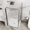 Gdfstudio Hayden Modern Frameless Corner Shower Enclosure Kit With Pivot Door And Integrated Shower Base 36 In. W X 72 In. H
