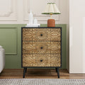 Gdfstudio Heritage Relief American Style Wooden Storage Cabinet With 3 Drawers