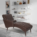 Gdfstudio Indoor Chaise Lounge Accent Chair With Pillow Solid Wood Legs Tufted Back For Living Room Bedroom