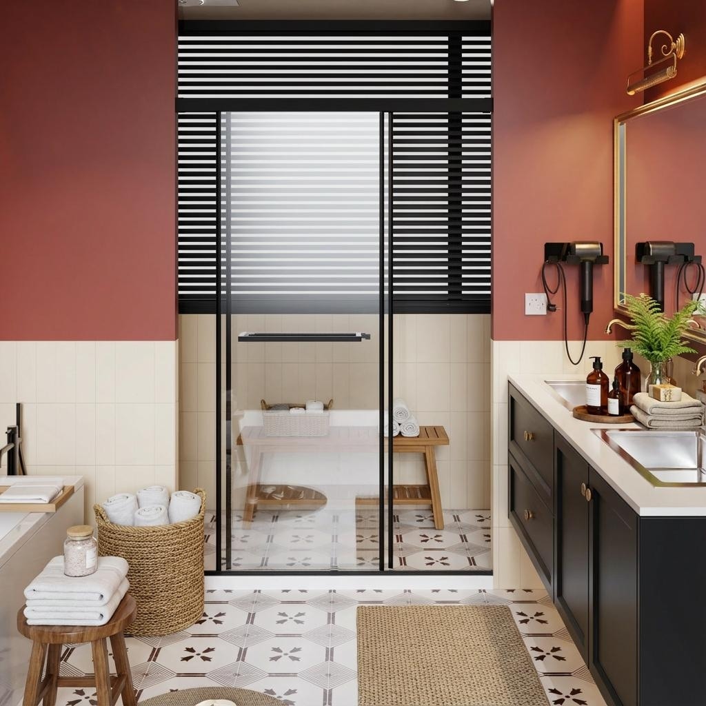 Gdfstudio Julian Compact Frameless Sliding Shower Door With Soft Close System And Quick Diy Installation