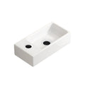 Gdfstudio Kairo 18 Modern Ceramic Wall Hung Cloakroom Basin Sink With Rectangular Basin Without Tap And Drain