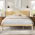 Gdfstudio King Size Pine Wood Platform Bed Frame With Headboard Wood Slat Support
