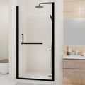 Gdfstudio Langford Semi Frameless Pivot Shower Door With Tempered Glass Adjustable Width
