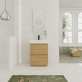 Gdfstudio Lecce Modern Freestanding Bathroom Vanity Set With Resin Sink 2 Soft Close Drawers Antirust Hardware