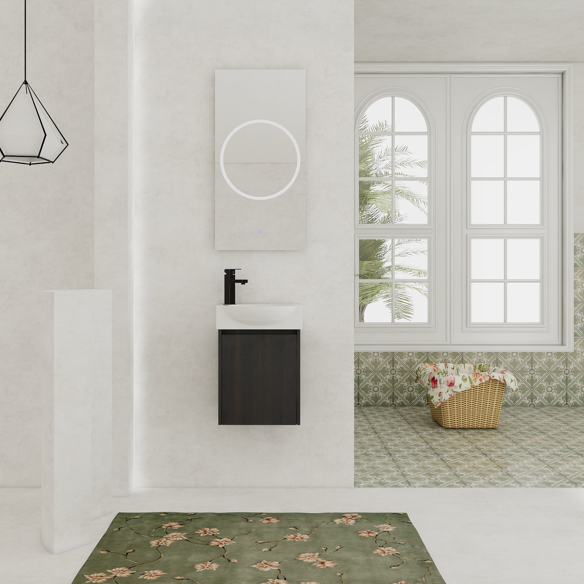 Gdfstudio Levistar Modern Wall Mounted Bathroom Vanity With Scratch Resistant Sink Soft Close Door For Small Space