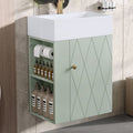 Gdfstudio Lucas Bennett Modern Compact Bathroom Vanity With Decorative Door And Smart Side Storage