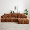 Gdfstudio Luxury L Shaped 108.3 4 Seater Chenille Sectional Sofa With Tufted Segmented Design For Living Room Reception Area