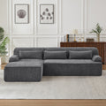Gdfstudio Luxury L Shaped 4 Seater 102.4 Chenille Sectional Sofa With Segmented Design