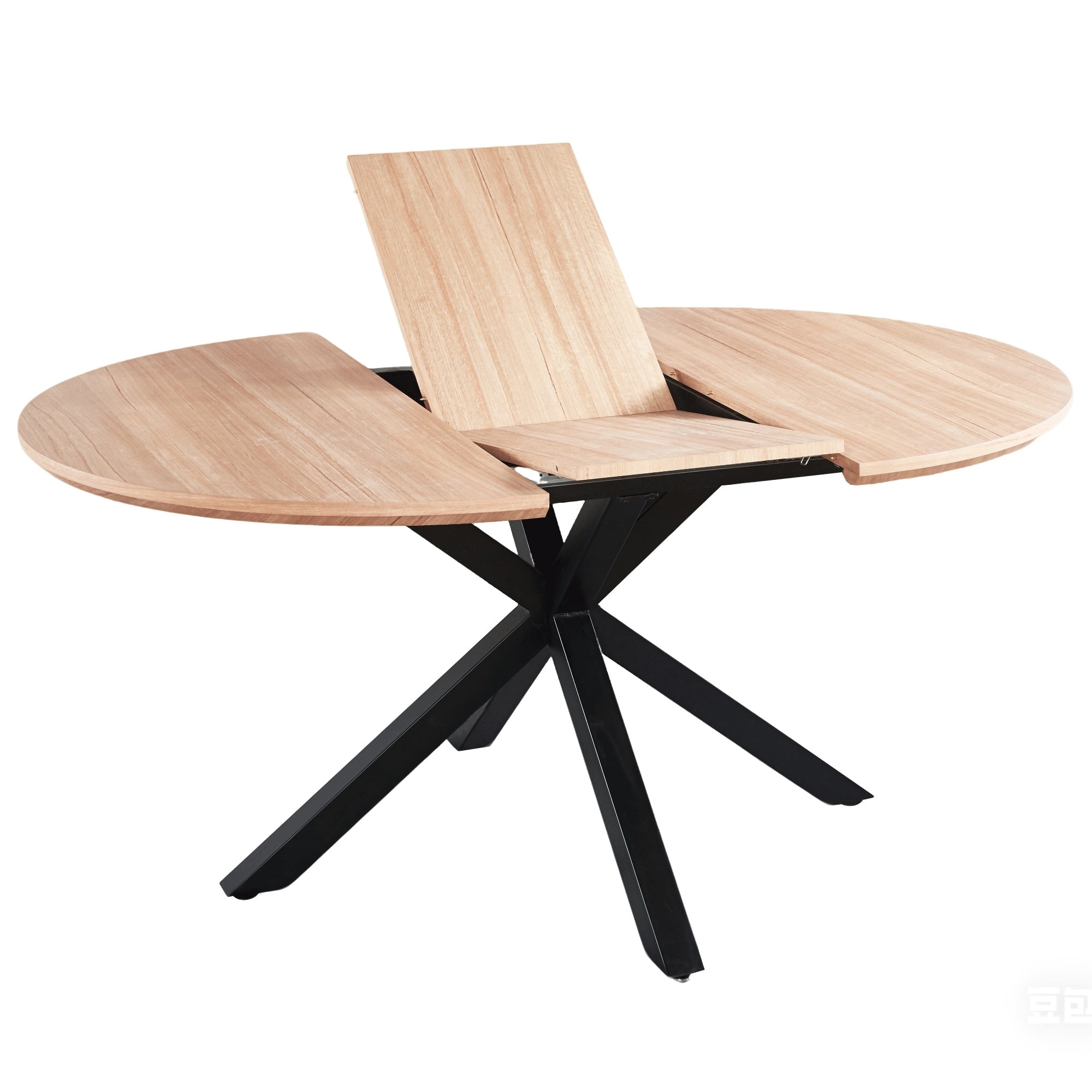 Gdfstudio Mapleton Modern Contemporary Space Saving 62.99 Metal Frame Extendable Dining Table With Telescoping Top 62.99 L