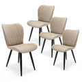 Gdfstudio Marcus Modern Pu Leather Dining Chair Set With Thick Cushion Seating And Sleek Metal Frame For Everyday Dining