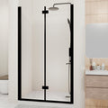Gdfstudio Marlowe Space Saving Folding Pivot Shower Door With Tempered Glass And Flexible Installation