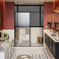 Gdfstudio Maxwell Frameless Dual Sliding Shower Door With Soft Close System And Enhanced Waterproof Protection