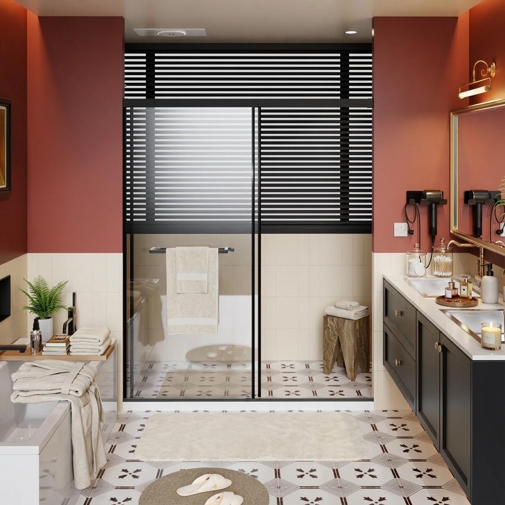 Gdfstudio Maxwell Frameless Dual Sliding Shower Door With Soft Close System And Enhanced Waterproof Protection