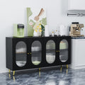 Gdfstudio Metro Modern Storage Accent Sideboard Cabinet With Acrylic Doors And Metal Legs