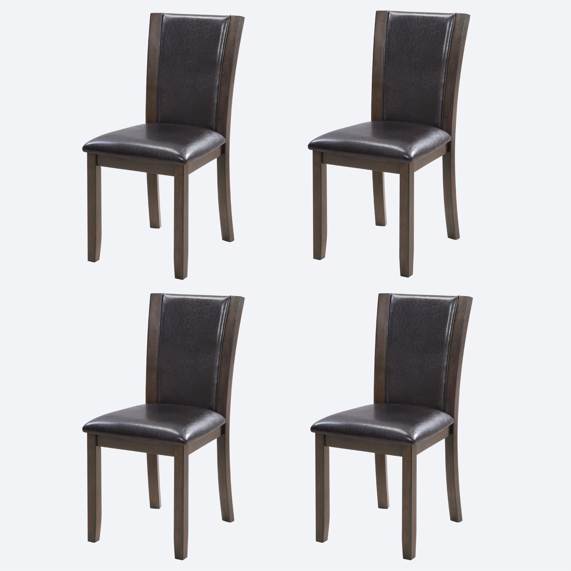 Gdfstudio Milo Modern Upholstered Wooden Dining Chairs Foam Padded Seat High Backrest Set Of 4 17 W