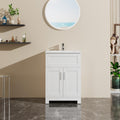 Gdfstudio Modern 24 Freestanding Bathroom Vanity With Ceramic Sink Double Doors And Storage