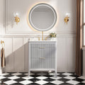 Gdfstudio Modern 30 Wall Mounted Bathroom Vanity With Integrated Ceramic Sink And Soft Close Drawers Fully Assembled