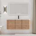 Gdfstudio Modern 48 Wall Mounted Bathroom Vanity Cabinet With 3 Soft Close Doors Resin Sink