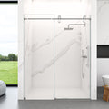 Gdfstudio Modern America Design Frameless Double Sliding Shower Door With 5 16 Sgcc Tempered Glass Stainless Steel Hardware