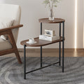 Gdfstudio Modern Compact 2 Tier Sofa Side Table With Smooth Edge Shelf Metal Frame X Shaped Support 27.55 L