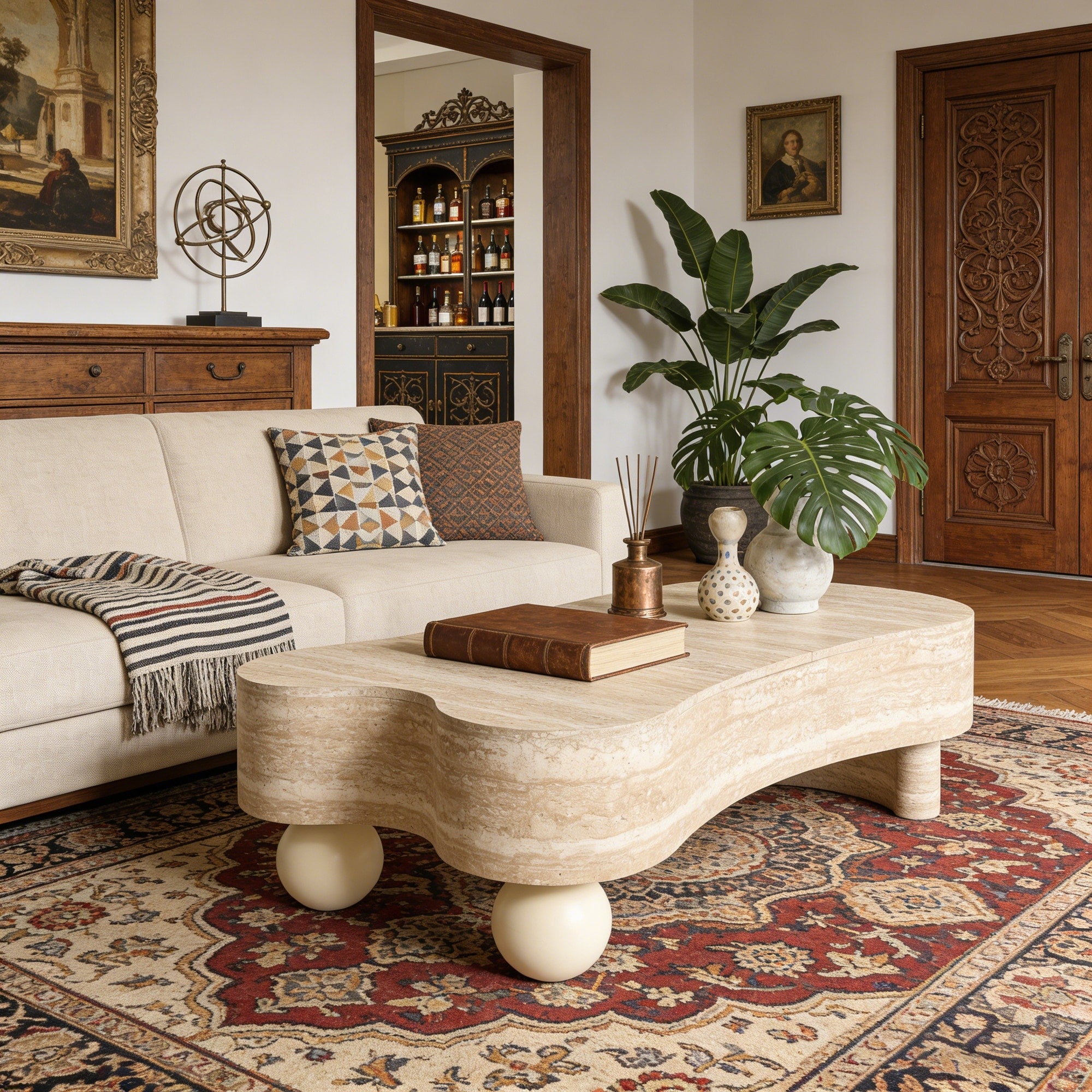 Gdfstudio Modern Irregular Lift Top Coffee Table With Hidden Storage And Fluted Detailing