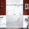 Gdfstudio Modern Minimalist Frameless Double Sliding Shower Door With 3 8 Sgcc Tempered Glass Stainless Steel Hardware