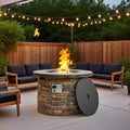 Gdfstudio Modern Outdoor 36 Propane Gas Fire Pit Table With Hidden Tank Storage Removable Steel Lid Cover Included