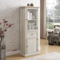 Gdfstudio Modern Storage Tall Cabinet With Glass Door And Drawer