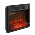 Gdfstudio Modern Ultra Thin Electric Fireplace Insert With Remote Control And Realistic Log Flame