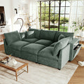 Gdfstudio Modular 93.7 5 Seat Chenille Sectional Sofa With Storage Usb