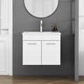 Monteria 24 Modern Wall Mounted Bathroom Vanity With Ceramic Sink Soft Close Hinges Double Door Storage Cabinet By Gdfstudio