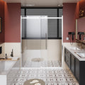 Gdfstudio Nathan Contemporary Frameless Sliding Shower Door With Smooth Glide System And Adjustable Fit Design