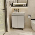 Gdfstudio Nathaniel 24 Inch Freestanding Bathroom Vanity With Integrated Sink And Smart Storage Cabinet