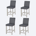 Gdfstudio Noir Modern Upholstered Wood Counter Height Dining Chairs Set Padded Seat Non Slip Feet Pads Set Of 4