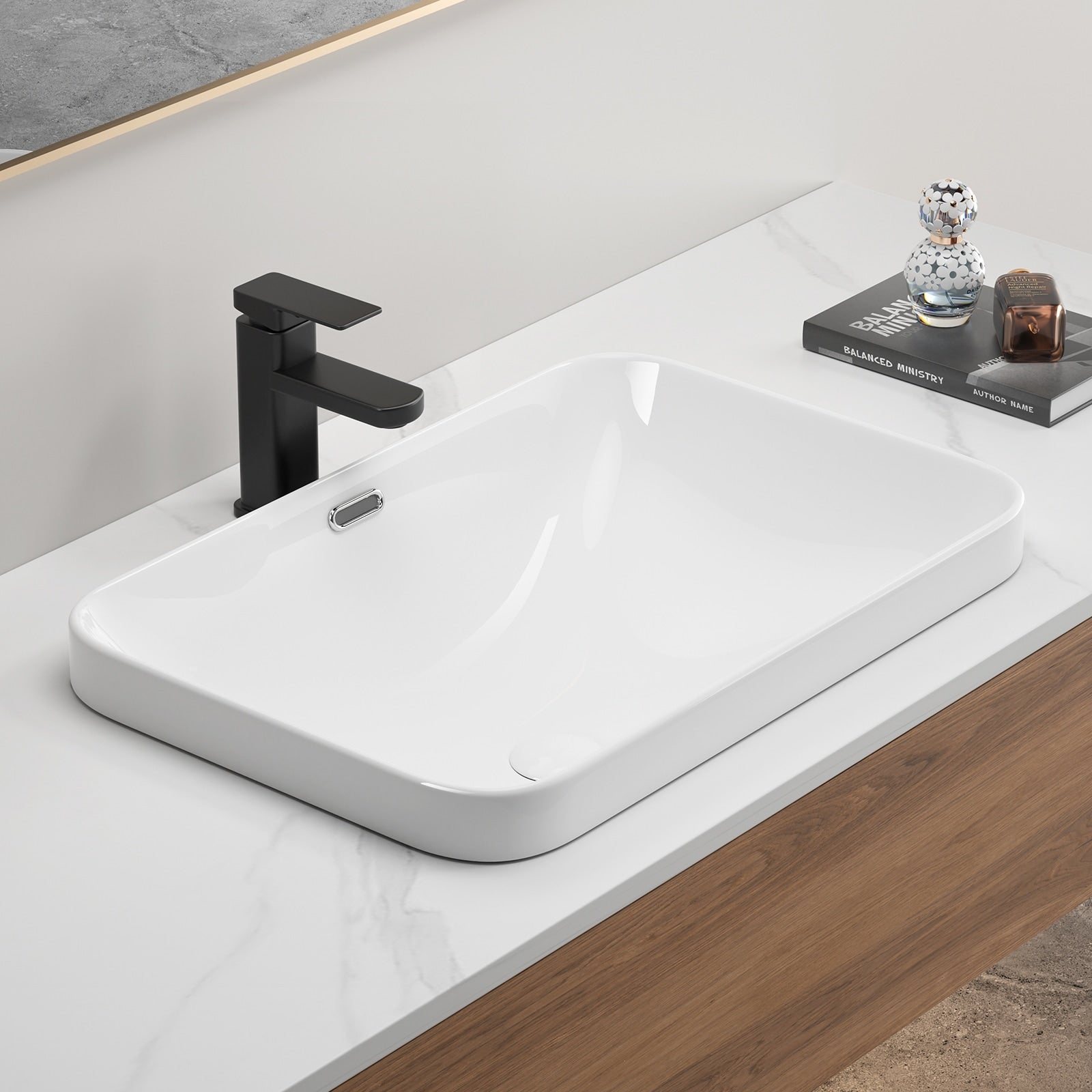 Gdfstudio Oliver Seamless Undermount Ceramic Bathroom Sink For Vanity Countertops