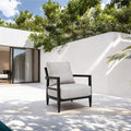 Gdfstudio Outdoor Aluminum Lounge Chair With Sunbrella Soft Cushion