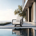 Gdfstudio Outdoor Aluminum Swivel Lounge Chair With Sunbrella Soft Cushion