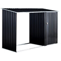 Gdfstudio Outdoor Large Galvanized Steel Firewood Rack Log Storage Shed With Sloped Roof For Backyard Patio And Garden