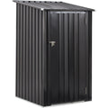 Gdfstudio Outdoor Compact Steel Garden Floorless Tool Storage Shed With Lockable Door For Backyard Patio And Lawn 3X3 Ft