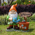 Gdfstudio Outdoor Resin Gnome Flower Pot Planter Patio Yard Garden Sculpture Ornament