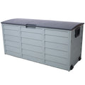Gdfstudio Portable Outdoor Storage Deck Box With Built In Wheels Side Handles For Patio Cushions Garden Tools Pool Toys