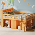 Gdfstudio Purespace Modern Wooden Loft Bed With Storage And Led Headboard