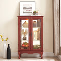 Gdfstudio Regency Traditional Storage Curio Cabinet With Tempered Glass Doors And Lighted Display