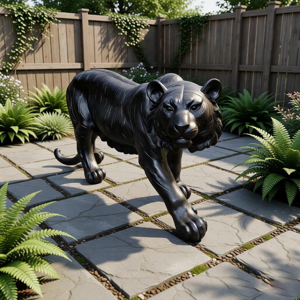 Gdfstudio Resin Simulated Tiger Statue Indoor Outdoor Garden Patio Art Decor Ornament